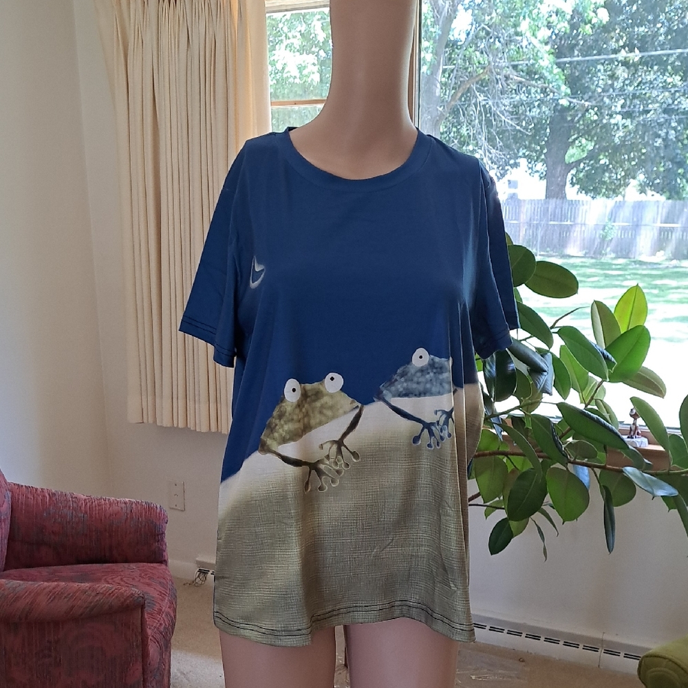 Blue Frog Graphic T-Shirt L Ptp 20" S